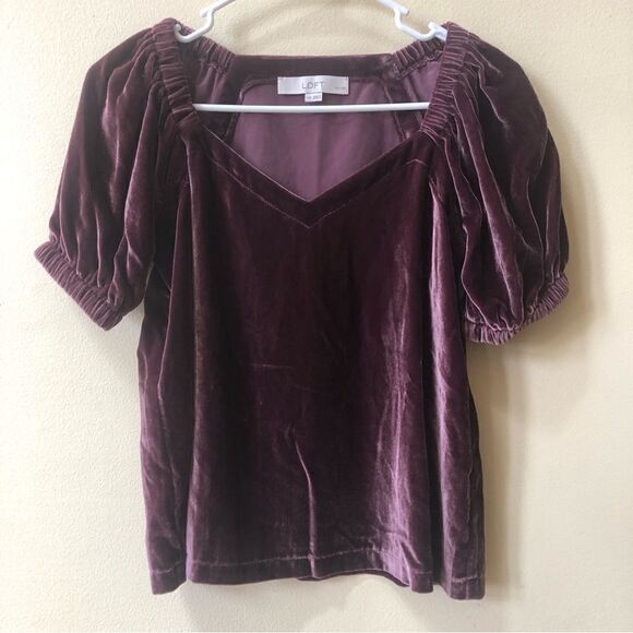 Loft Velvet Puff Sleeve Top - Picture 4 of 7